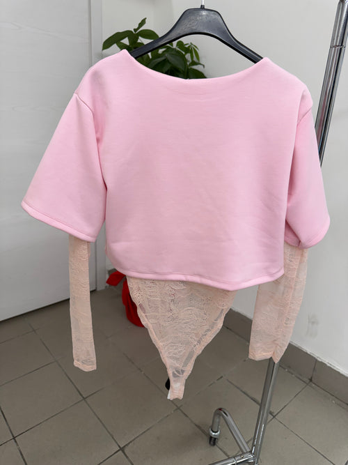 Body con maniche in pizzo FGD MODA