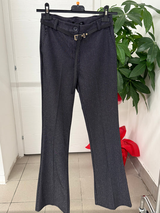 Pantaloni a campana a righe con lurex FGD MODA