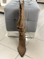 Stivali Texani In Camoscio Con Pieghe WS225 FGD MODA