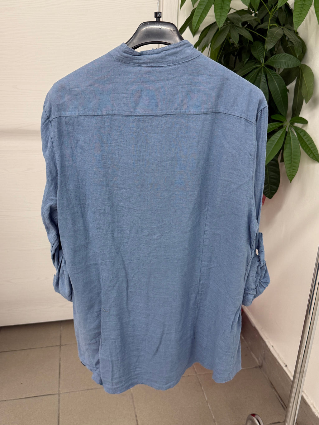 Camicia 100% lino con colletto alla coreana FGD MODA