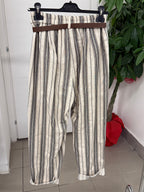 Pantaloni balloon a righe con cinta FGD MODA