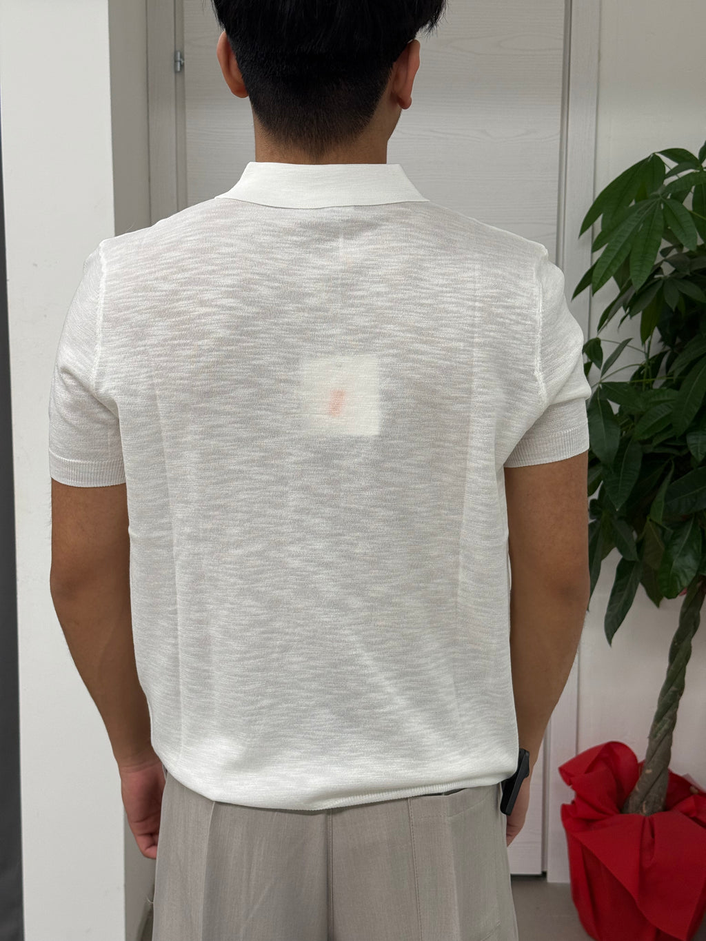 Maglia polo in viscosa e lino Bread Buttons FGD MODA