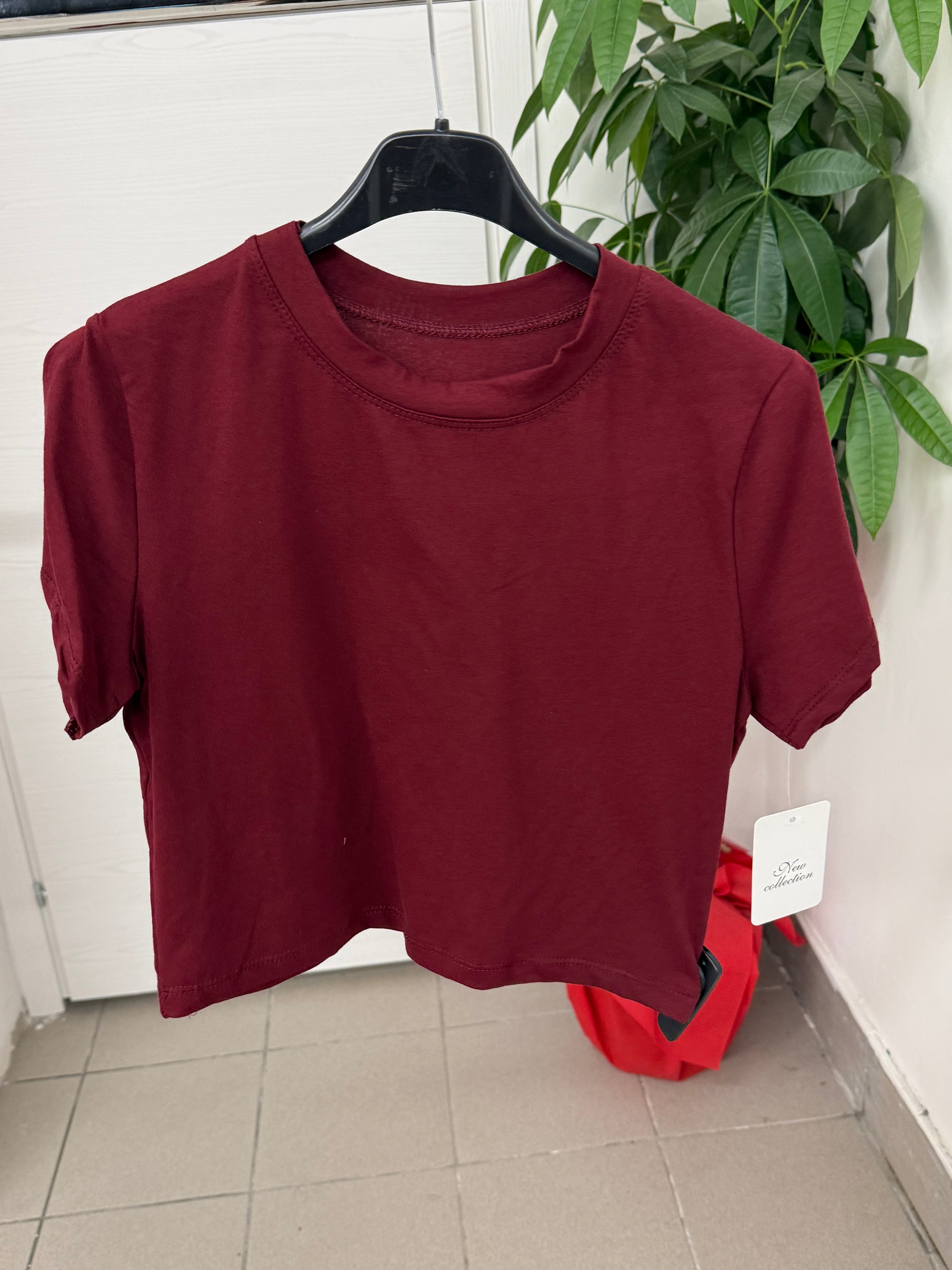 T-shirt Crop in Cotone Tinta Unita FGD MODA