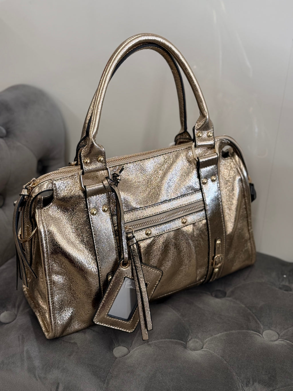 Borsa effetto metallizzato con tracolla FGD MODA