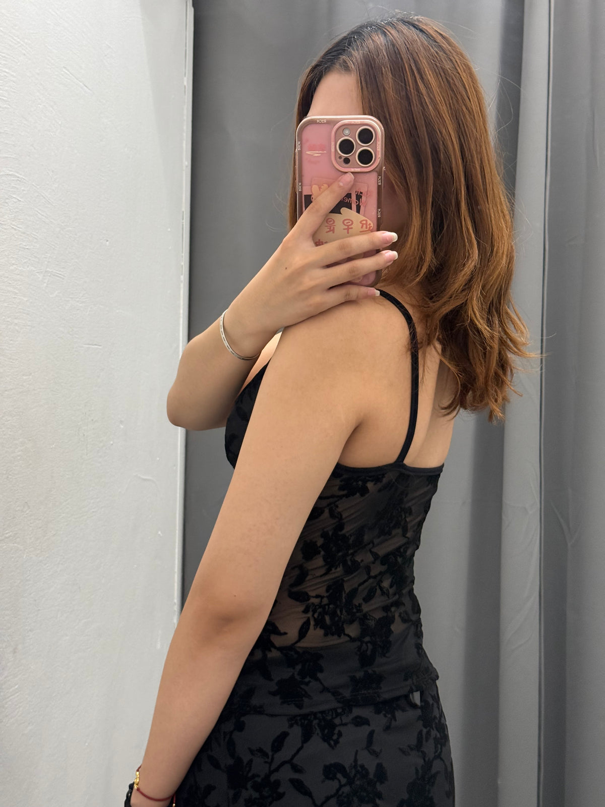 Top Semitrasparente Con Stampe Fiorate In Velluto FGD MODA
