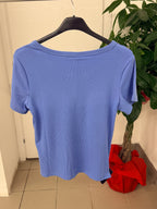 Maglietta crop maniche corte a costine FGD MODA