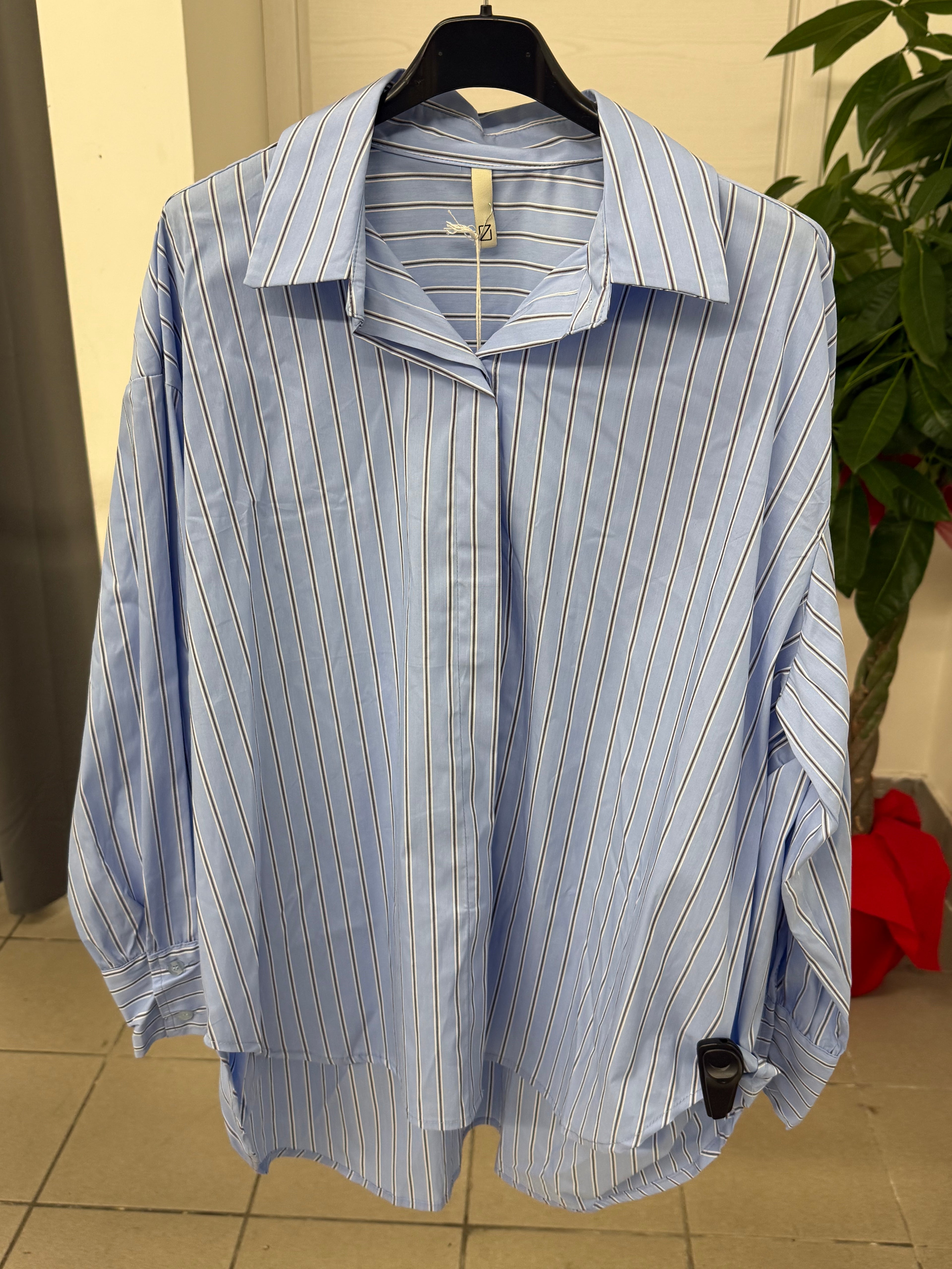 Camicia in cotone over fit a righe