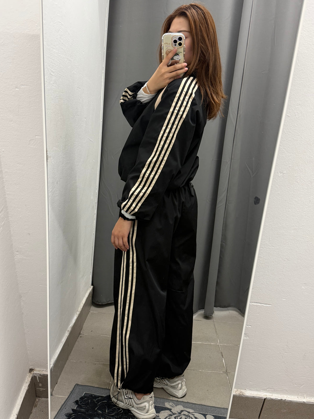 Set Coordinato Acetato Giacca E Pantaloni Con Coulisse Con Strisce Laterali FGD MODA