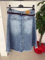 Gonna denim midi con cinta FGD MODA