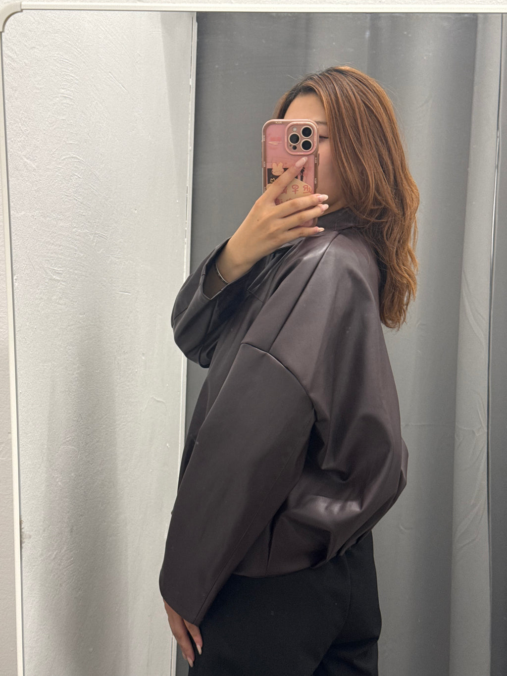 Giacca Bomber In Ecopelle Over Fit Con Zip FGD MODA