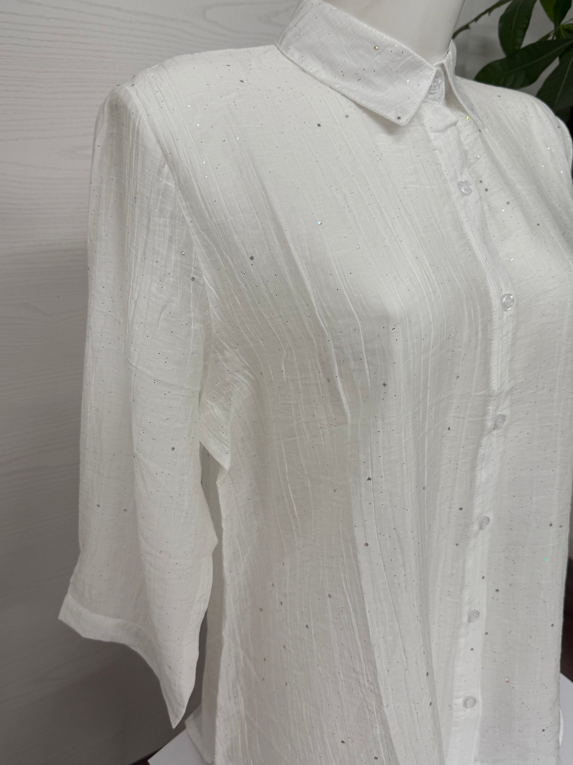 Blusa maniche a 3/4 con brillantini FGD MODA