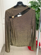 Maglietta brillantinata con gioiello FGD MODA