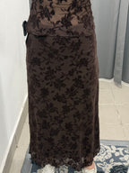 Gonna Lunga Con Stampe Fiorate In Velluto FGD MODA