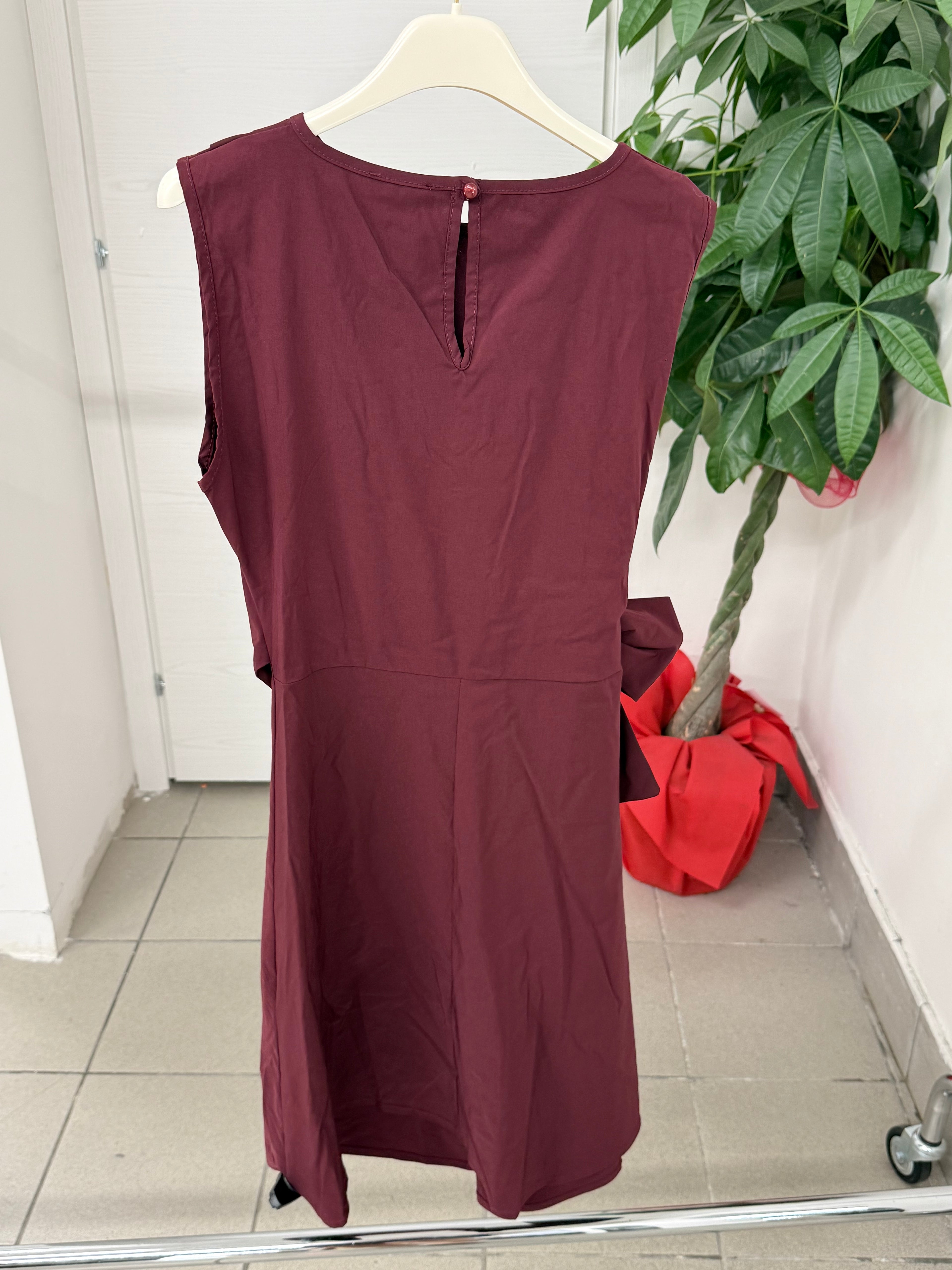 Abito Midi in Viscosa con Fiocco Laterale FGD MODA