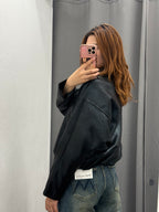 Giacca Bomber In Ecopelle Over Fit Effetto Coccodrillo FGD MODA