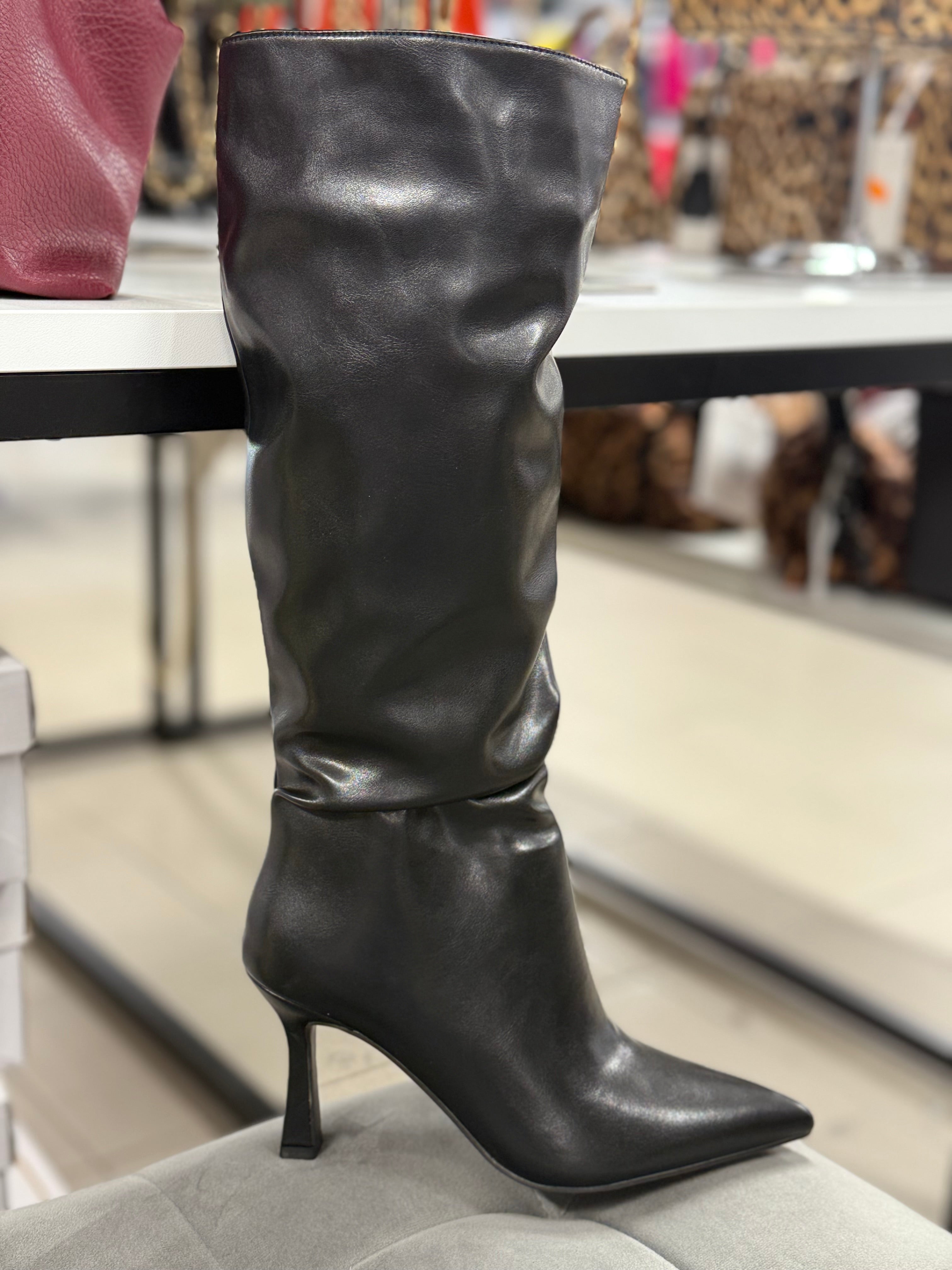 Stivali alti con pieghe tacco 8cm FGD MODA