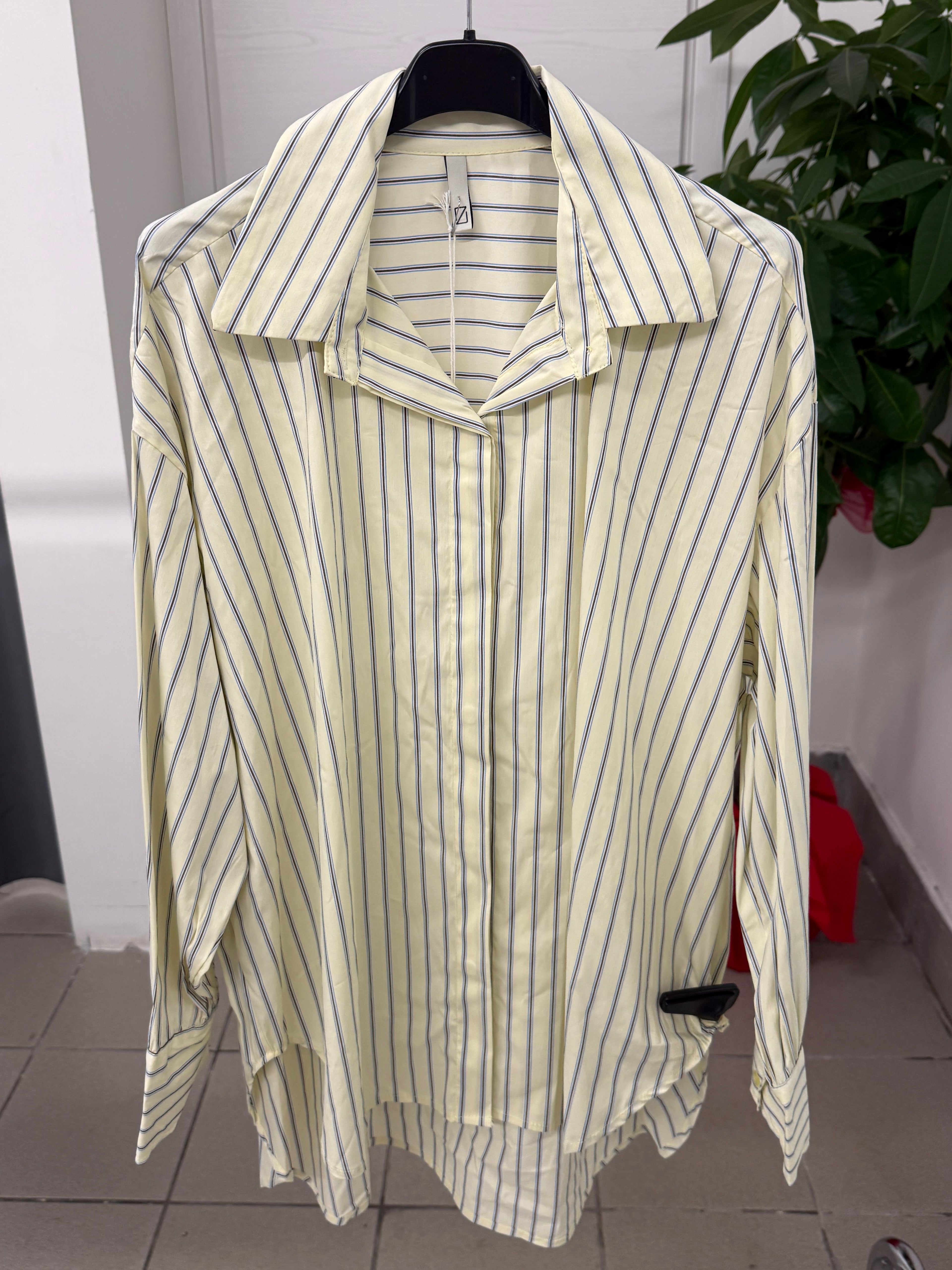 Camicia in cotone over fit a righe