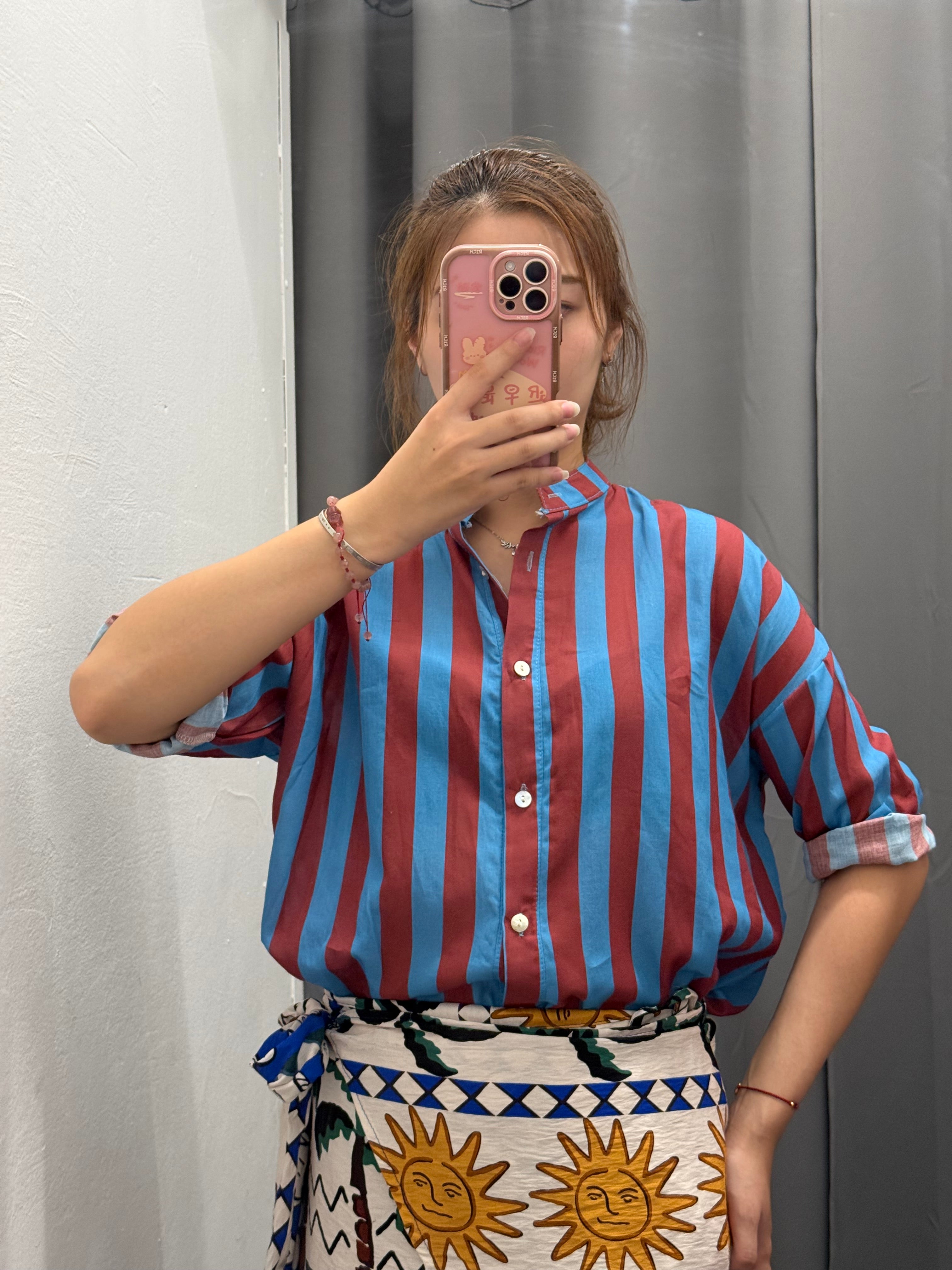 Camicia 100% Cotone Over Fit a Righe FGD MODA