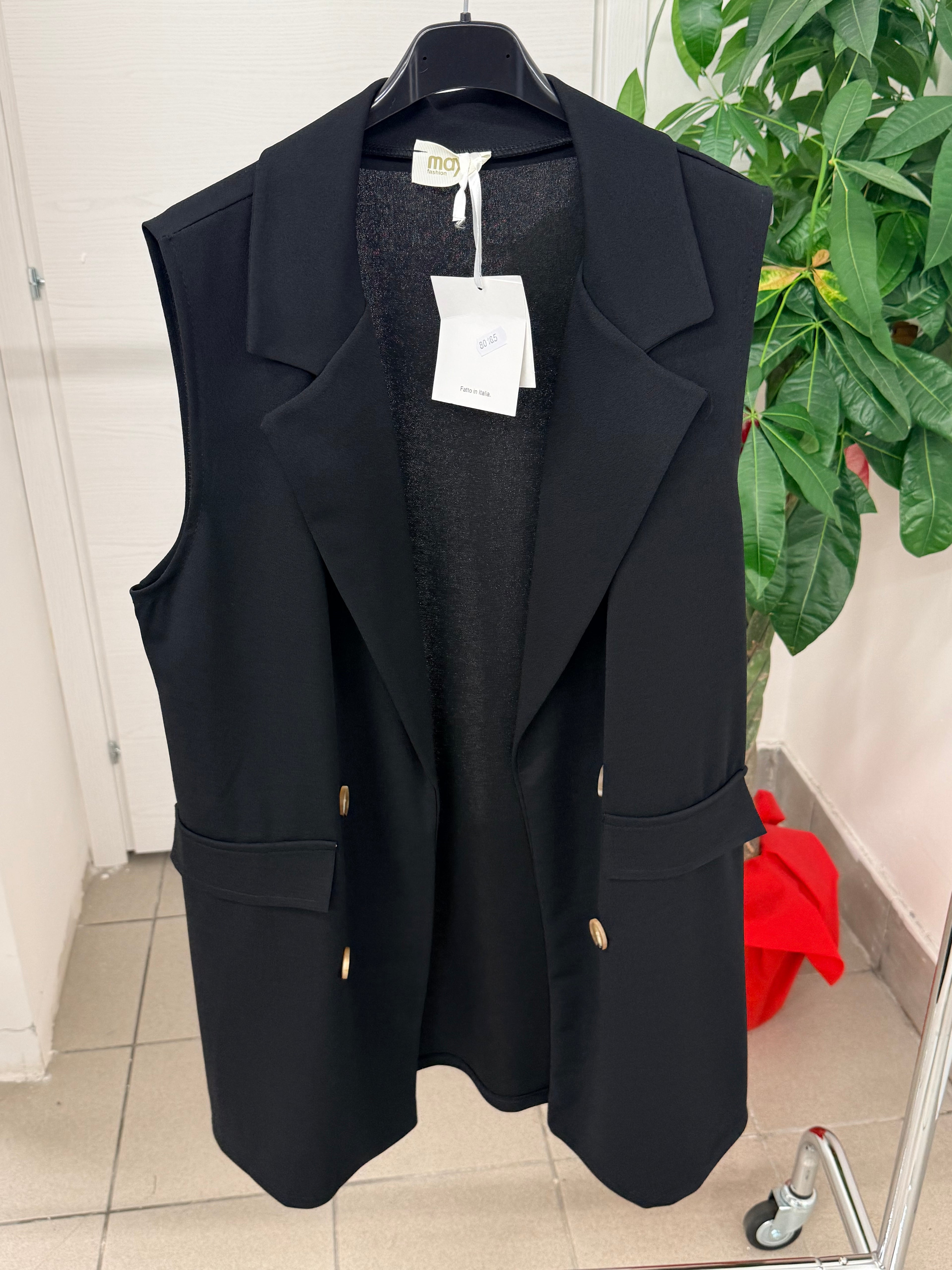 Gilet lungo tinta unita FGD MODA