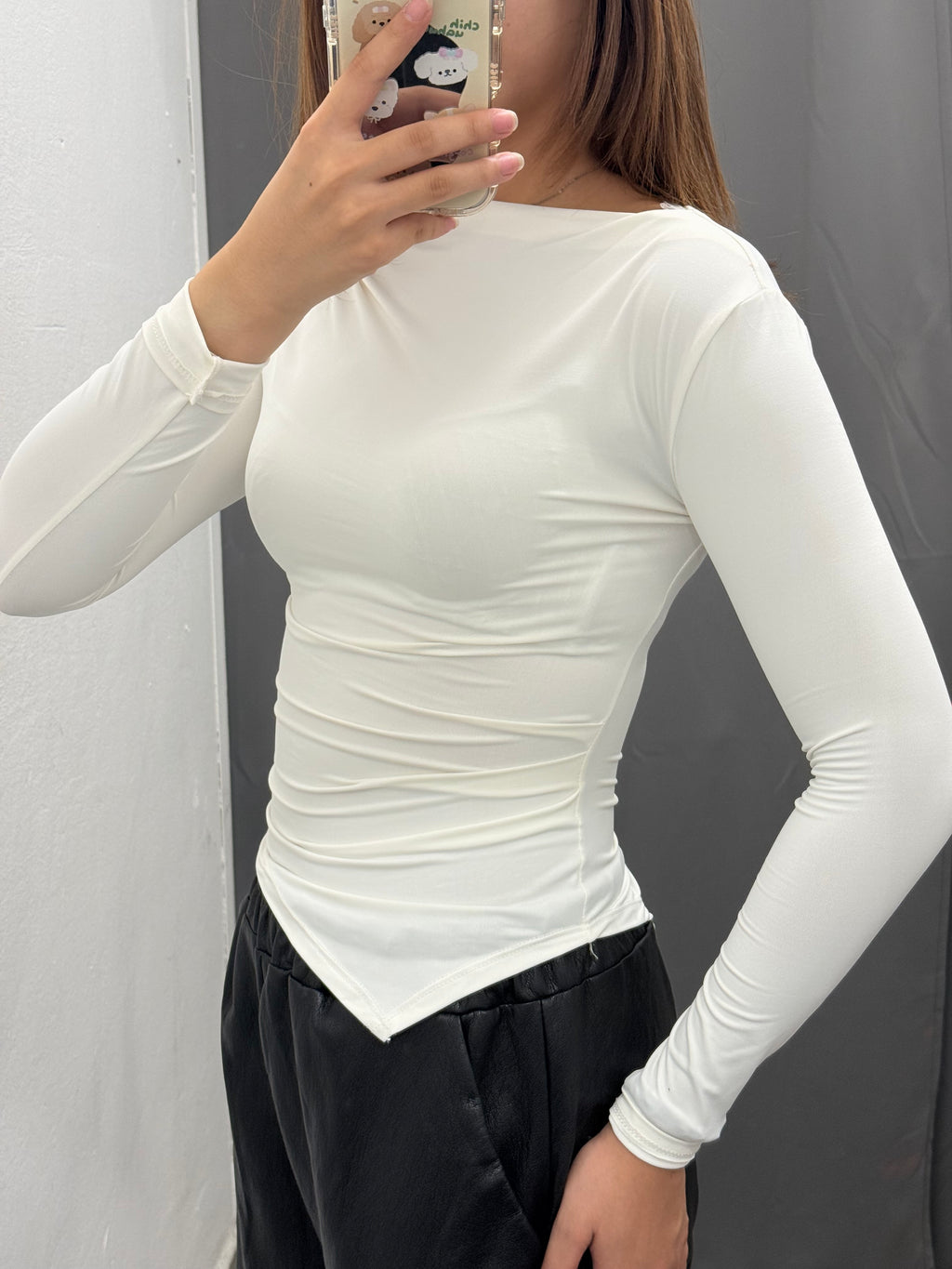 Maglietta In Lycra Con Arricciatura E Taglio Laterale FGD MODA