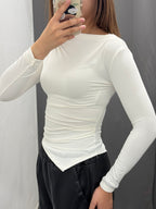 Maglietta In Lycra Con Arricciatura E Taglio Laterale FGD MODA