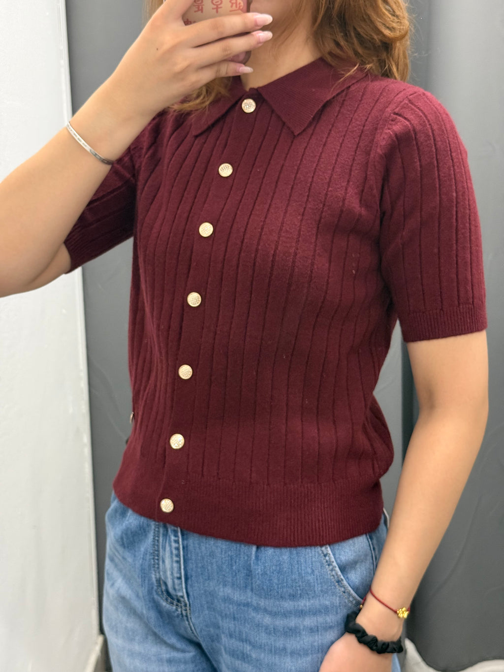 Polo Knit A Coste Larghe Con Bottoni FGD MODA