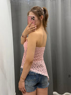Top a Fascia in Pizzo con Taglio Obliquo FGD MODA