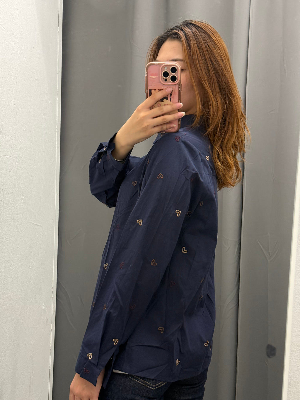 Camicia 100% Cotone Con Ricami A Cuore FGD MODA