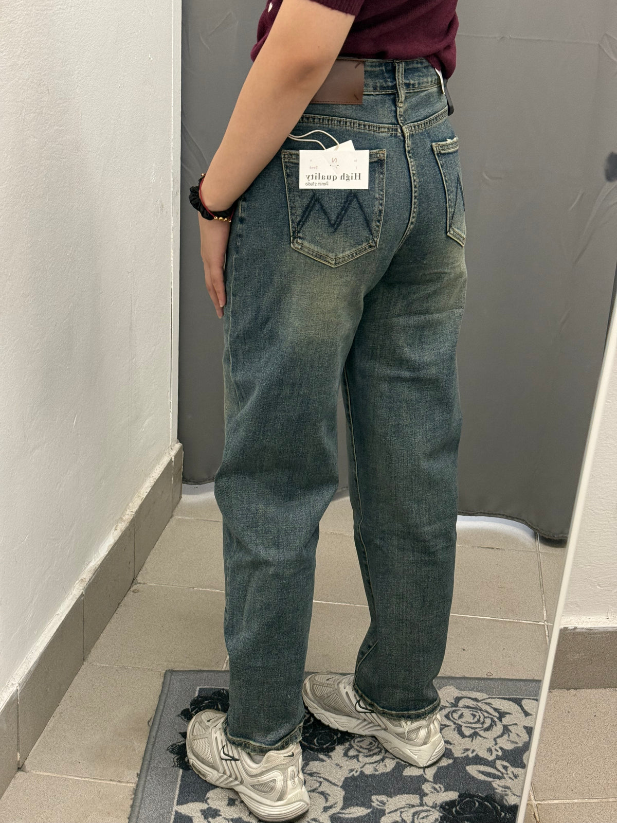 Jeans Barrel Sabbiato Fino A Taglia 52 G381 FGD MODA