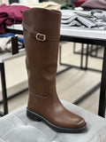 Stivali in ecopelle alto con cinta tacco 2cm FGD MODA
