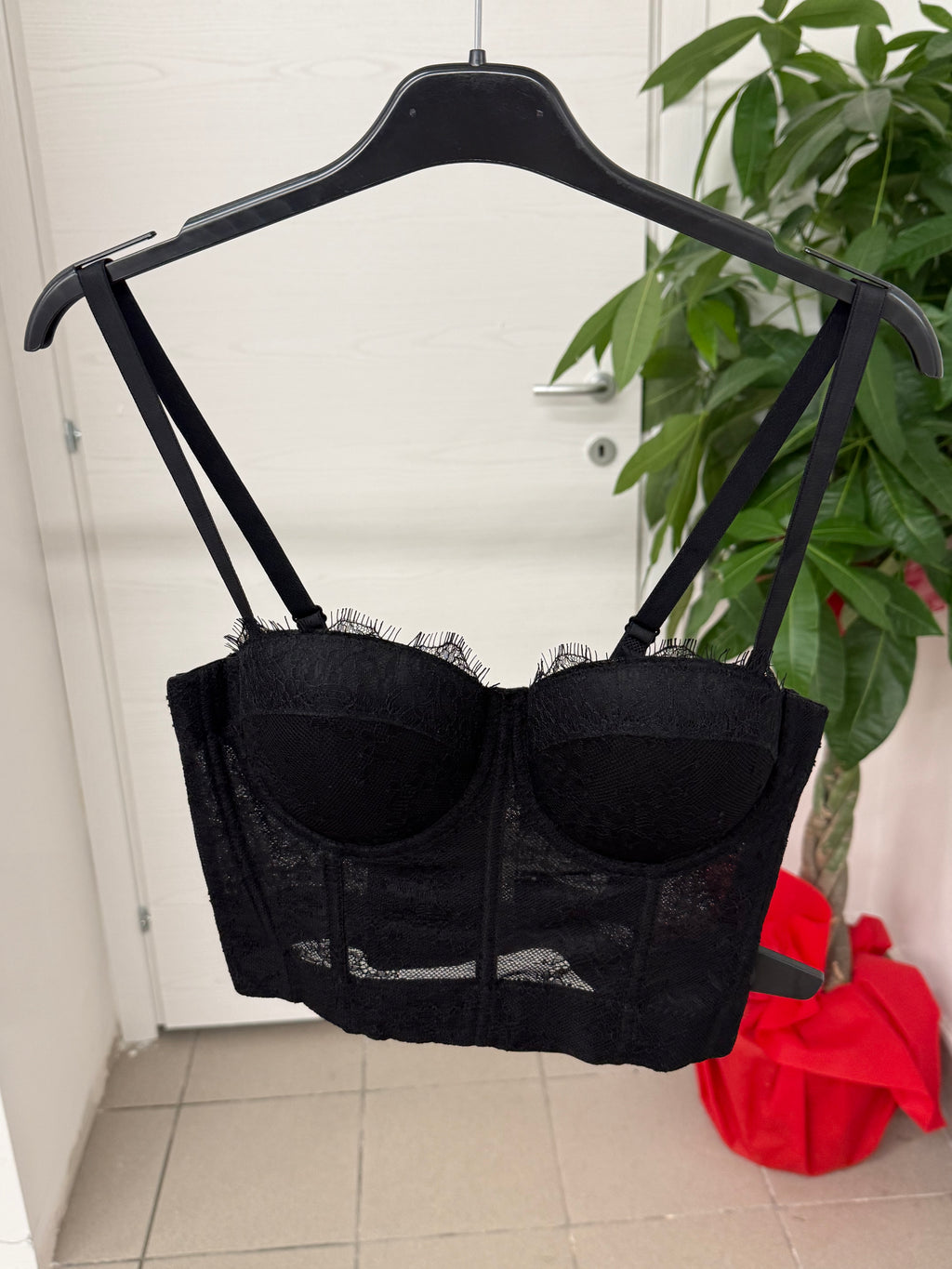 Corsetto crop in pizzo