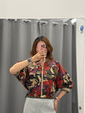 Giacca bomber in cotone e viscosa con motivo mimetico LUMINA FGD MODA