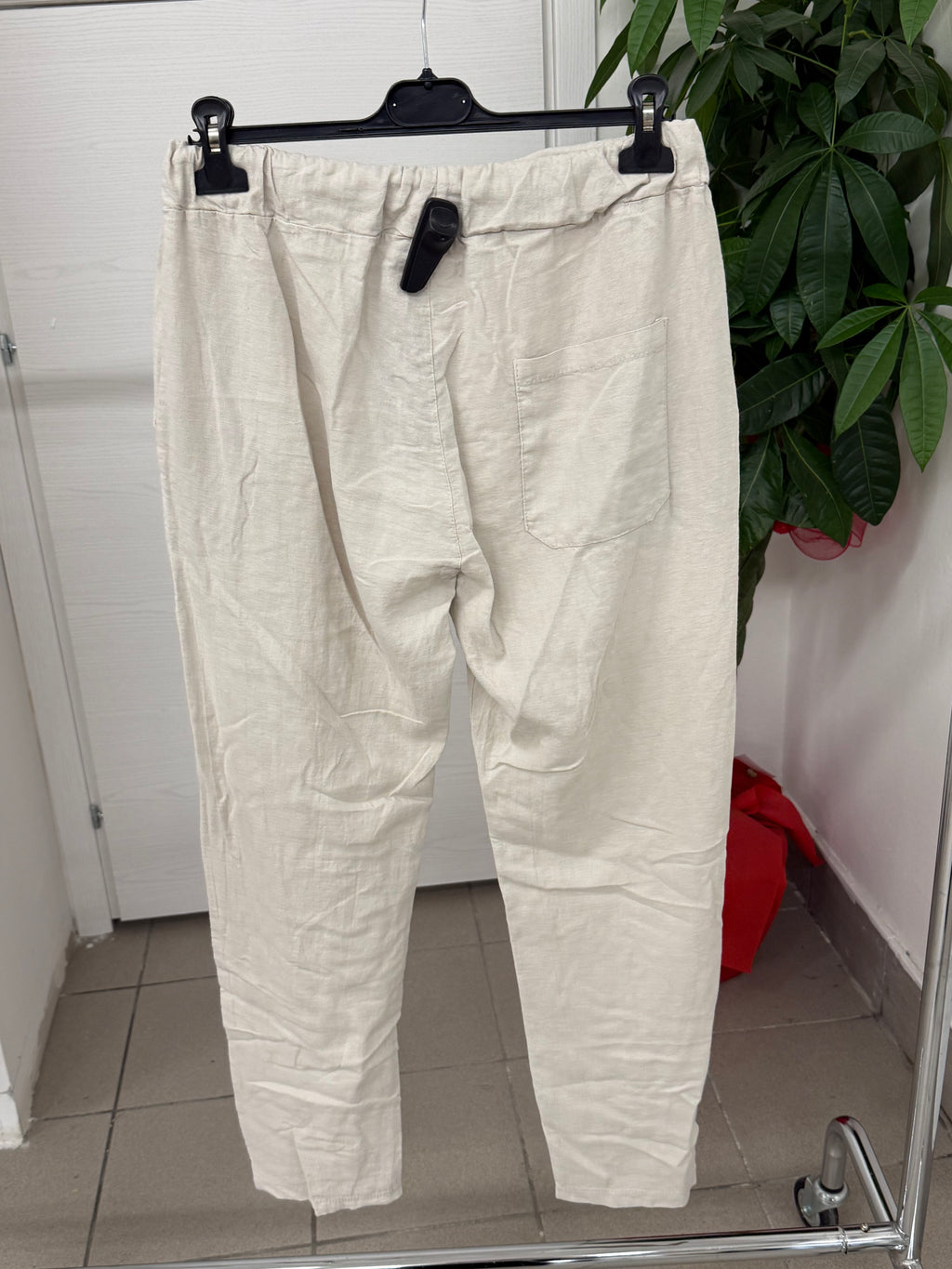 Pantaloni 100% lino con laccio FGD MODA
