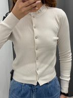 Cardigan Con Collo In Pizzo Con Bottoni FGD MODA