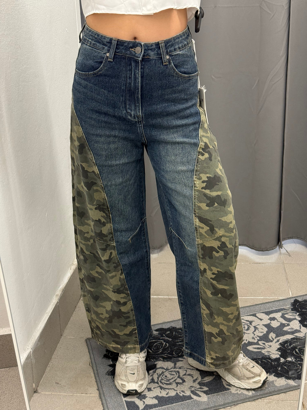 Jeans Barrel Con Inserto Militare FX5439 FGD MODA