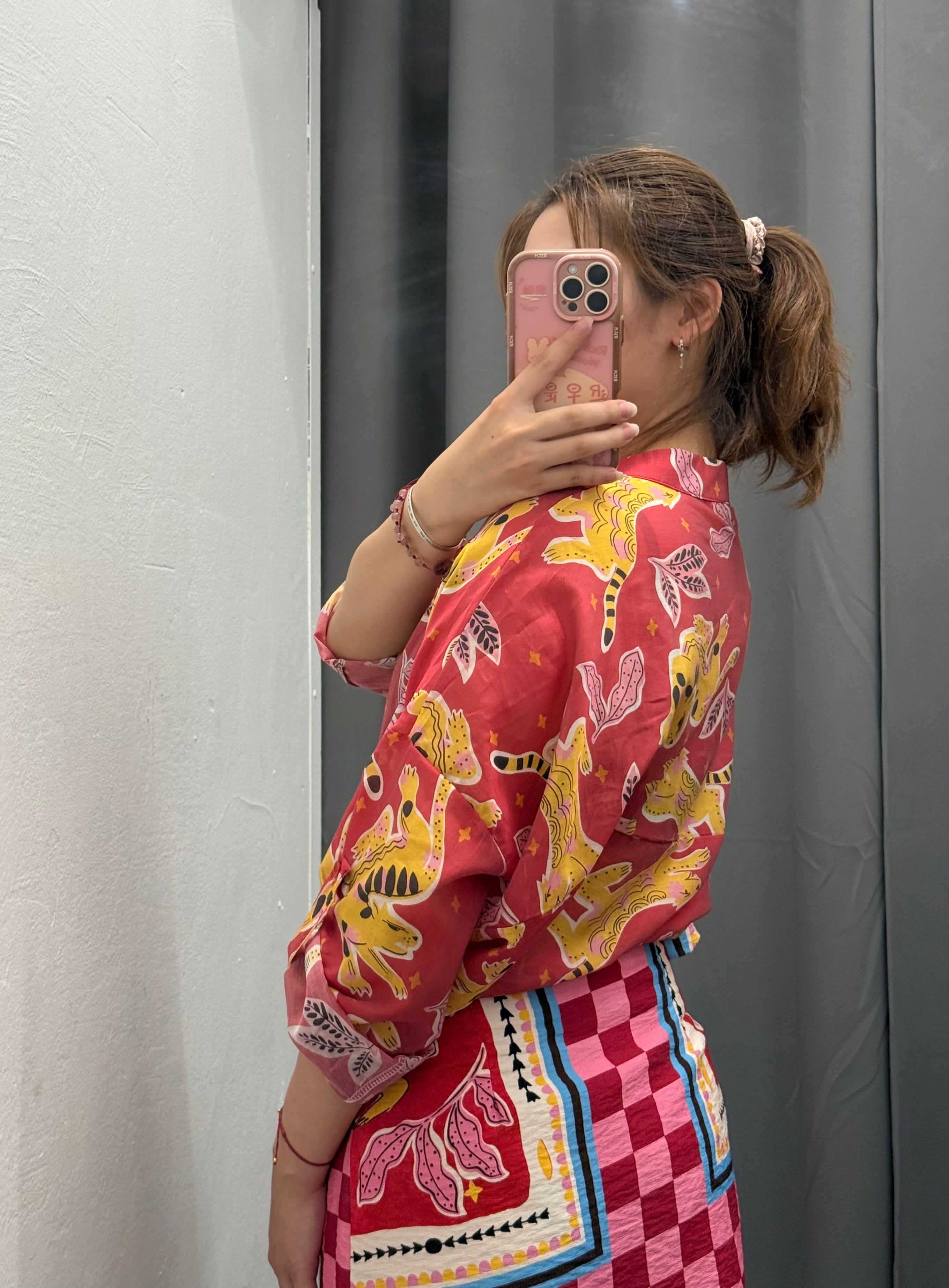 Camicia In Tencel Over Fit a Fantasia FGD MODA