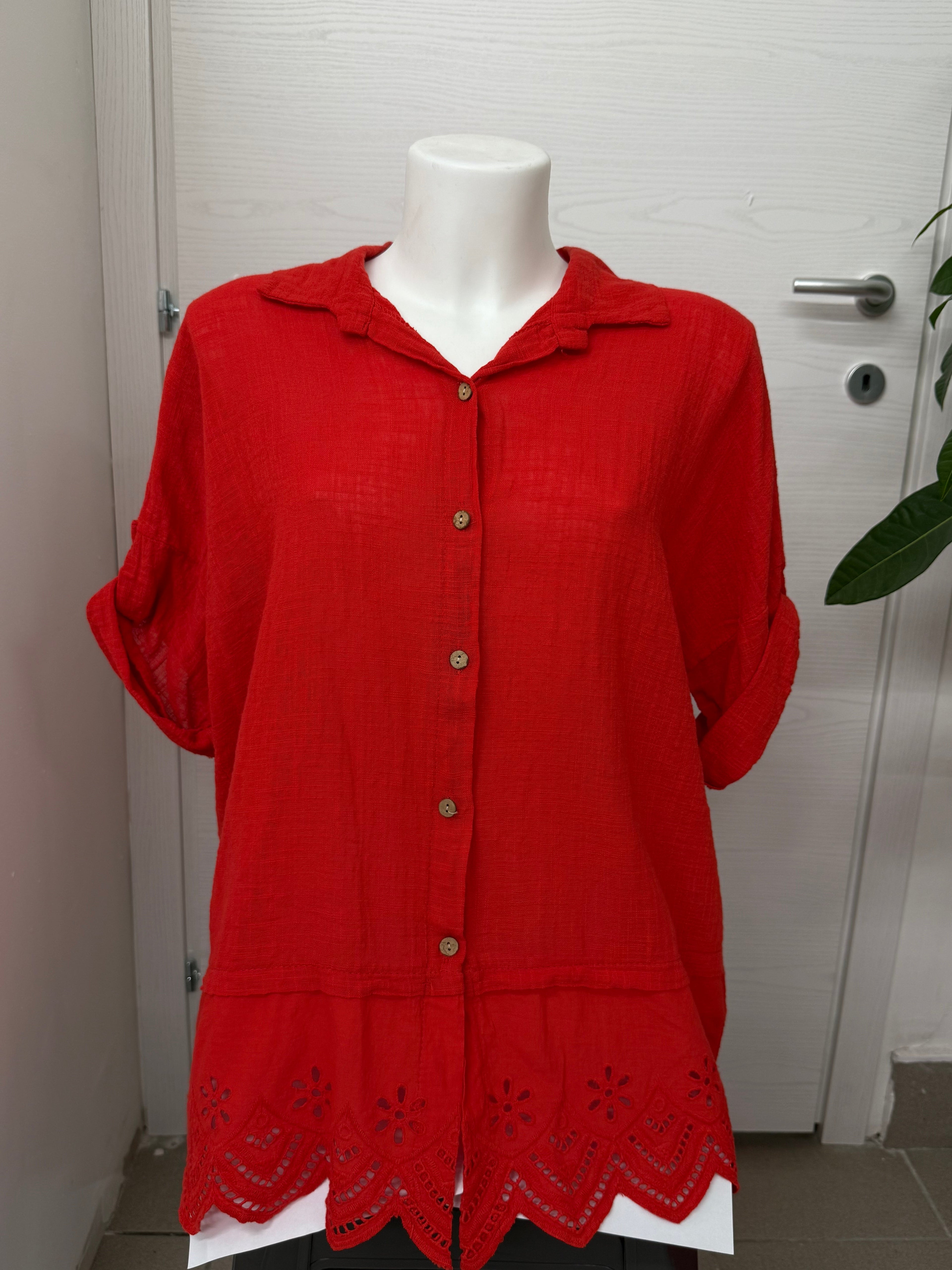Blusa con bordo sangallo FGD MODA