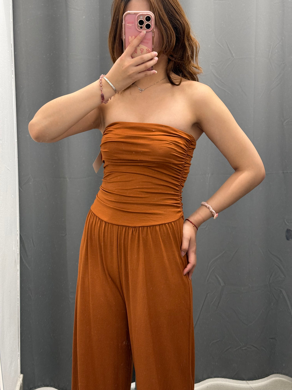 Jumpsuit in viscosa con arricciatura sui lati FGD MODA