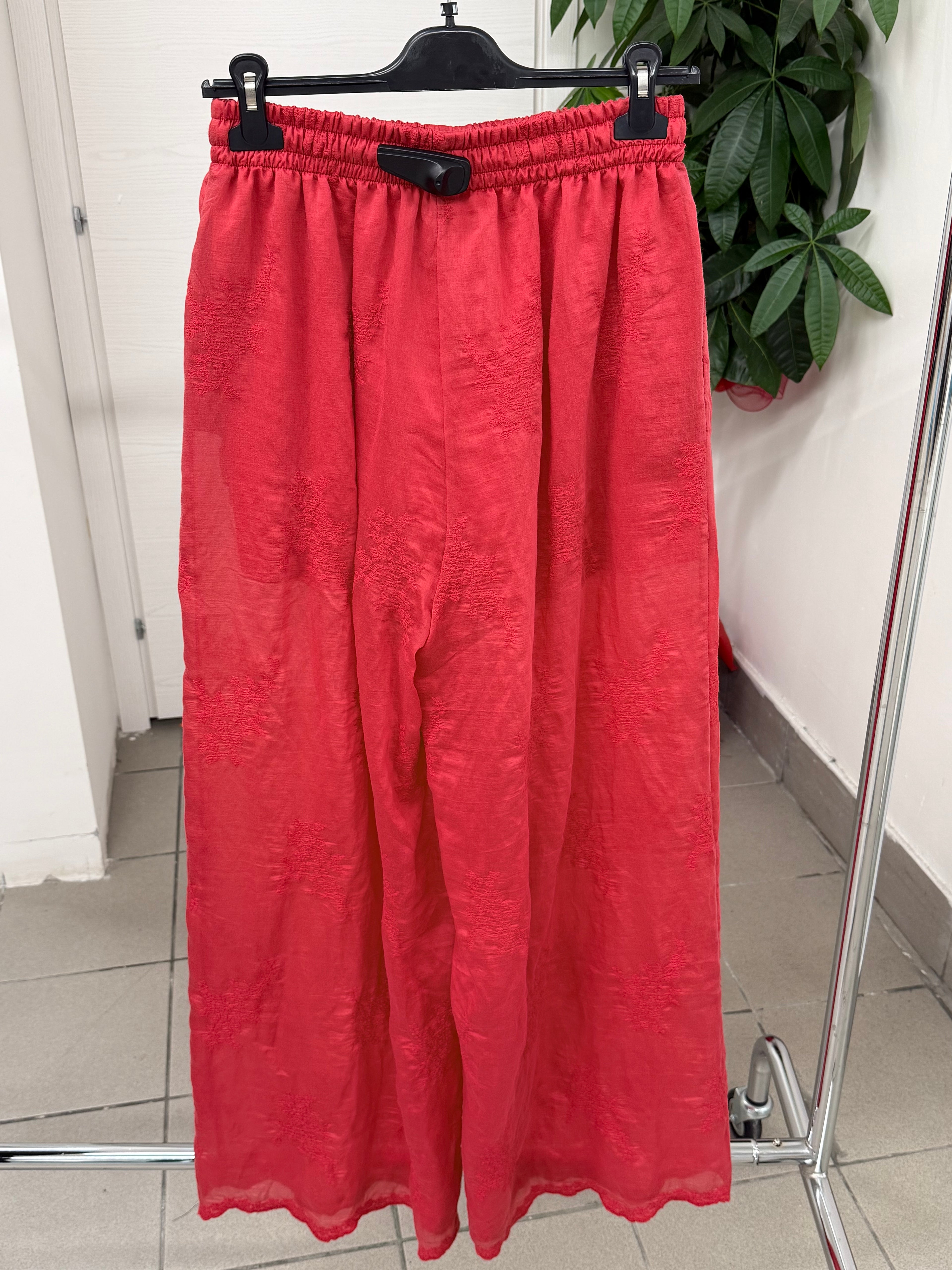Pantaloni in Lyocell semitrasparenti a gamba larga LUMINA FGD MODA