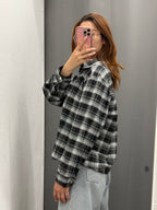Camicia Over Fit Scozzese Brillantinata Con Taschino FGD MODA