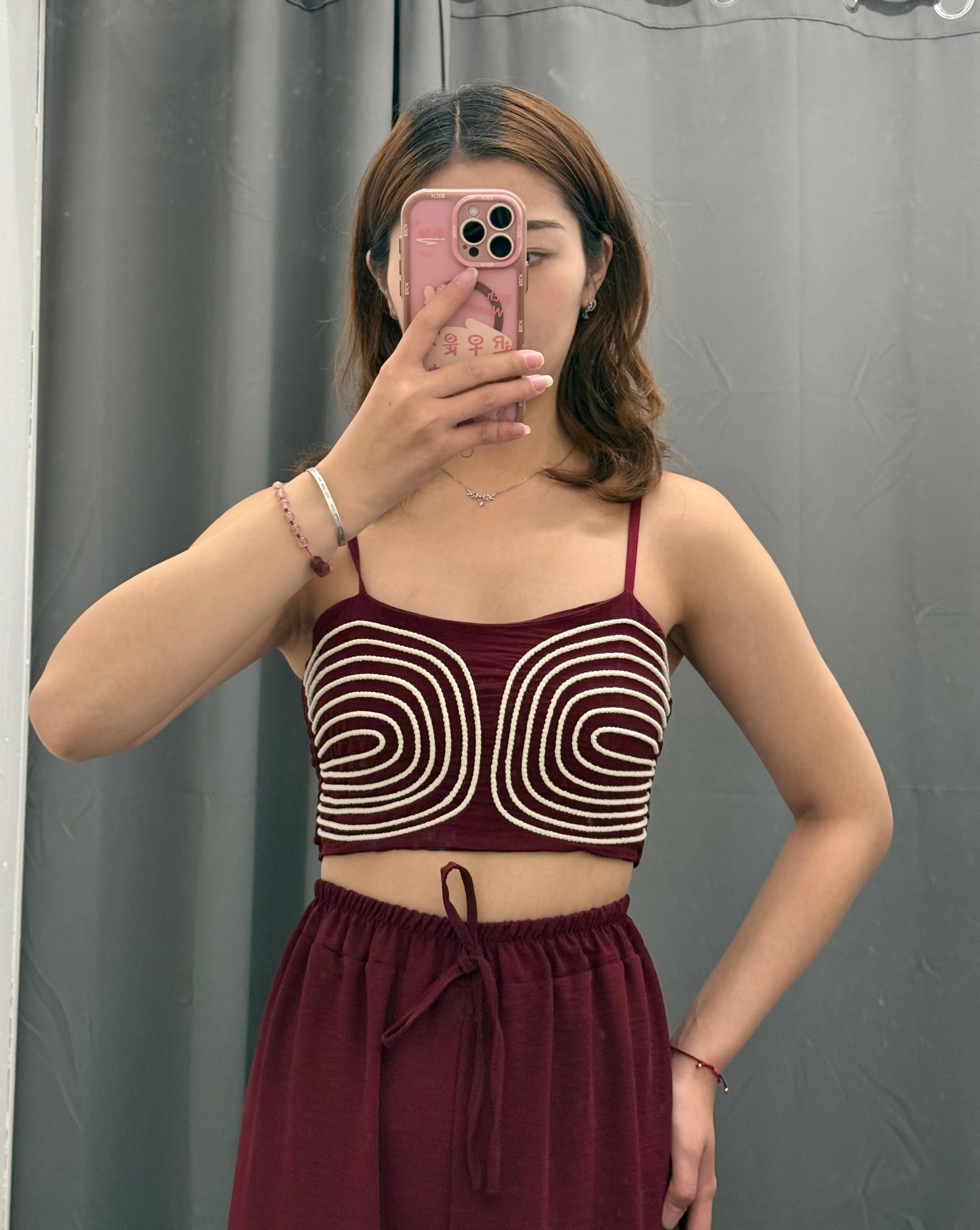 Set coordinato Top con ricamo e Pantaloni a palazzo FGD MODA