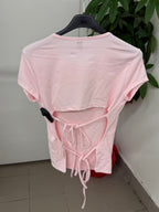 T-shirt in cotone con lacci sul retro FGD MODA