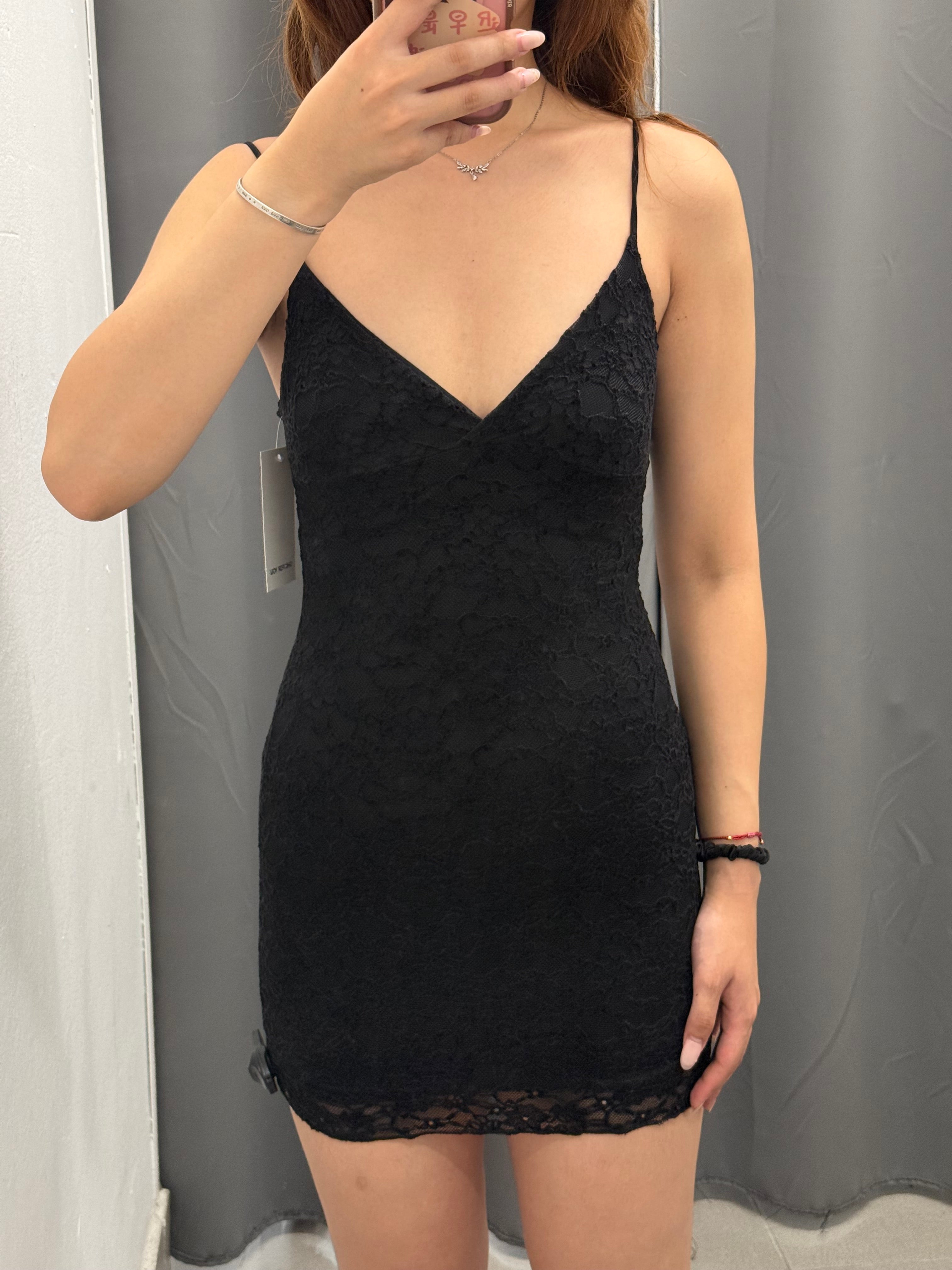 Abito Corto In Pizzo Con Spalline Regolabili FGD MODA
