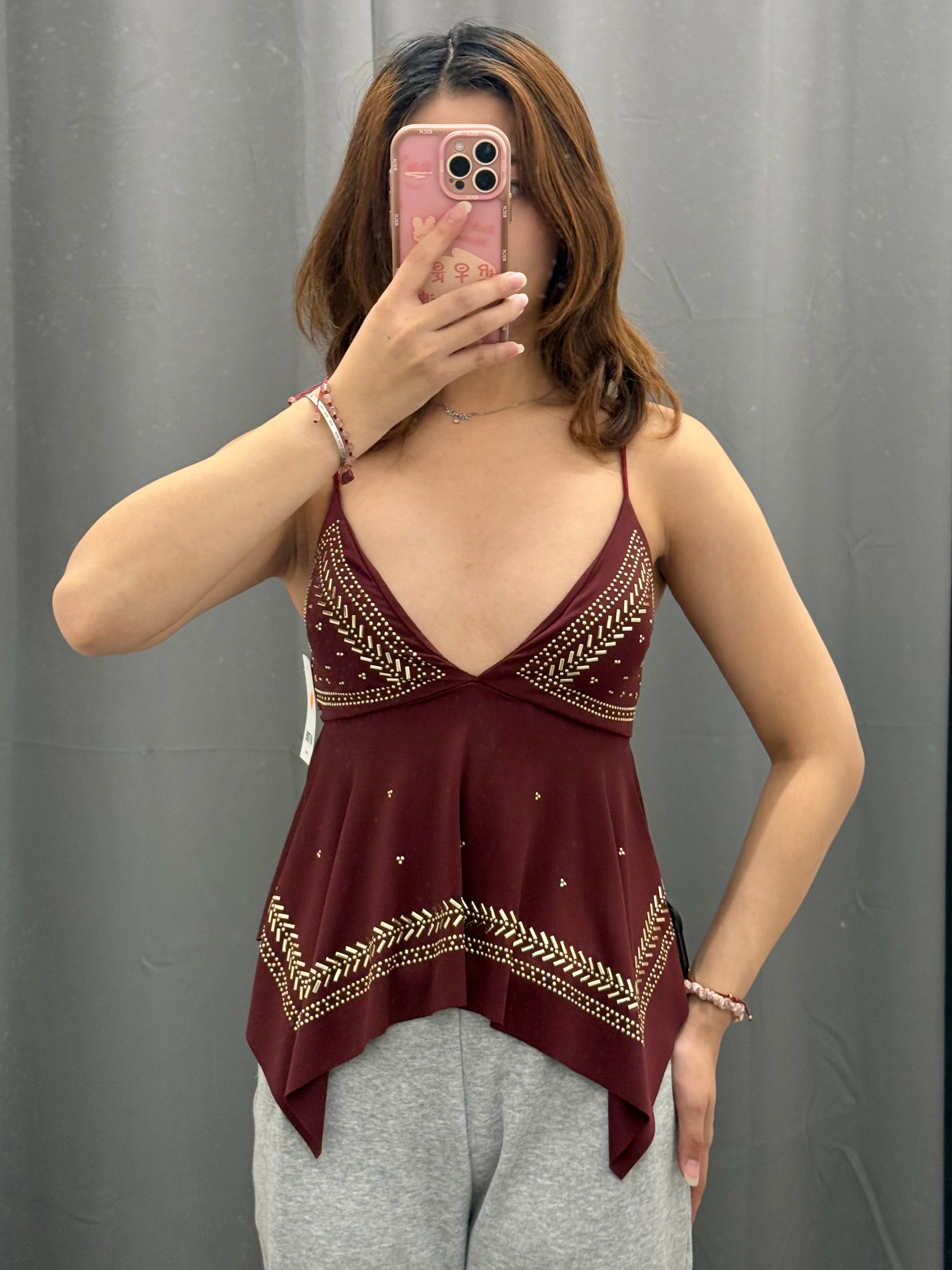 Top a Spalline con Borchie FGD MODA