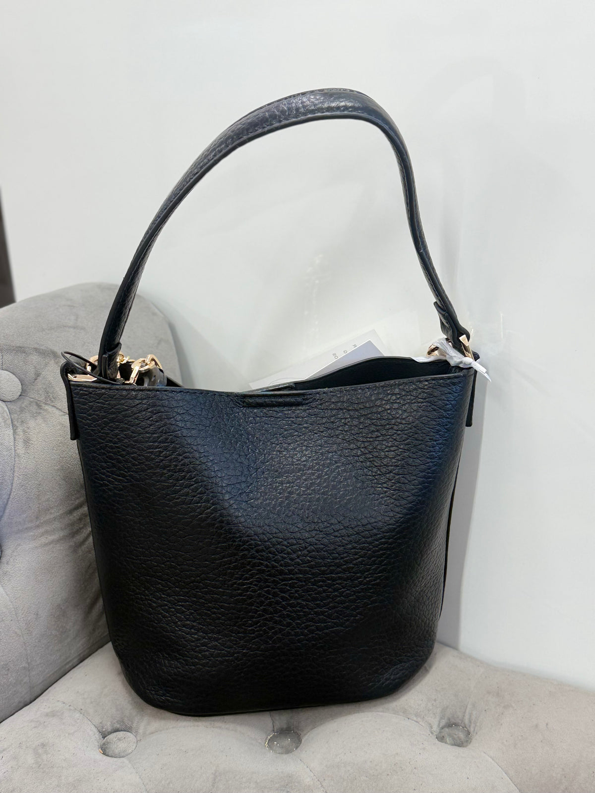 Borsa A Secchiello In Ecopelle Con Catena Dorata FGD MODA