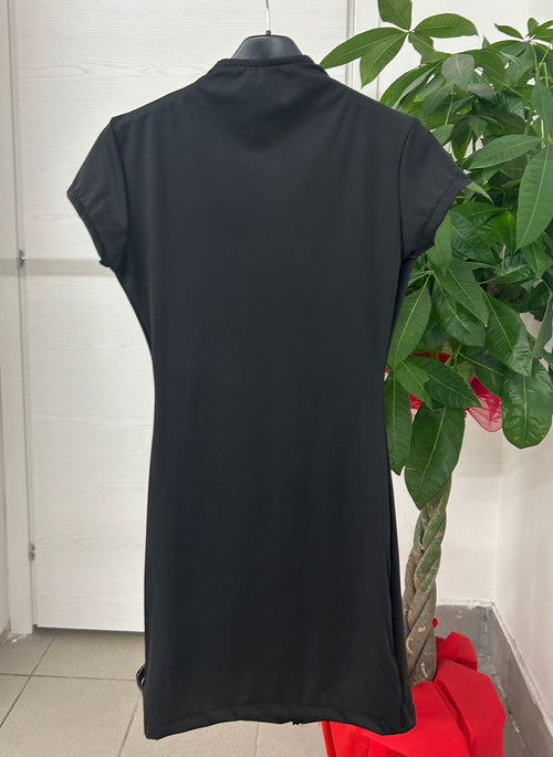 Abito corto in lycra con chiusura a ganci FGD MODA