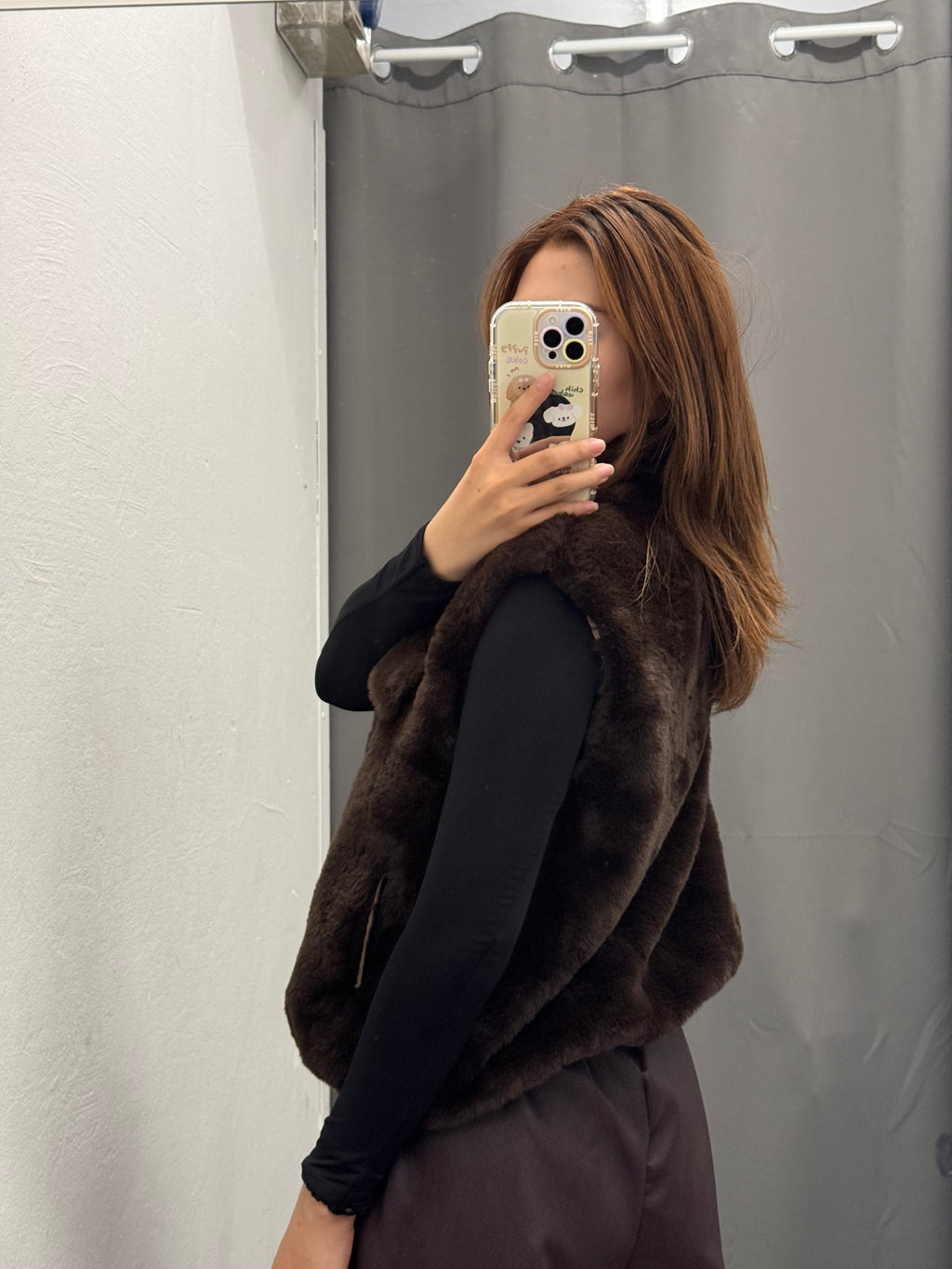Gilet Pelliccia Chiusura A Zip Con Tasche FGD MODA