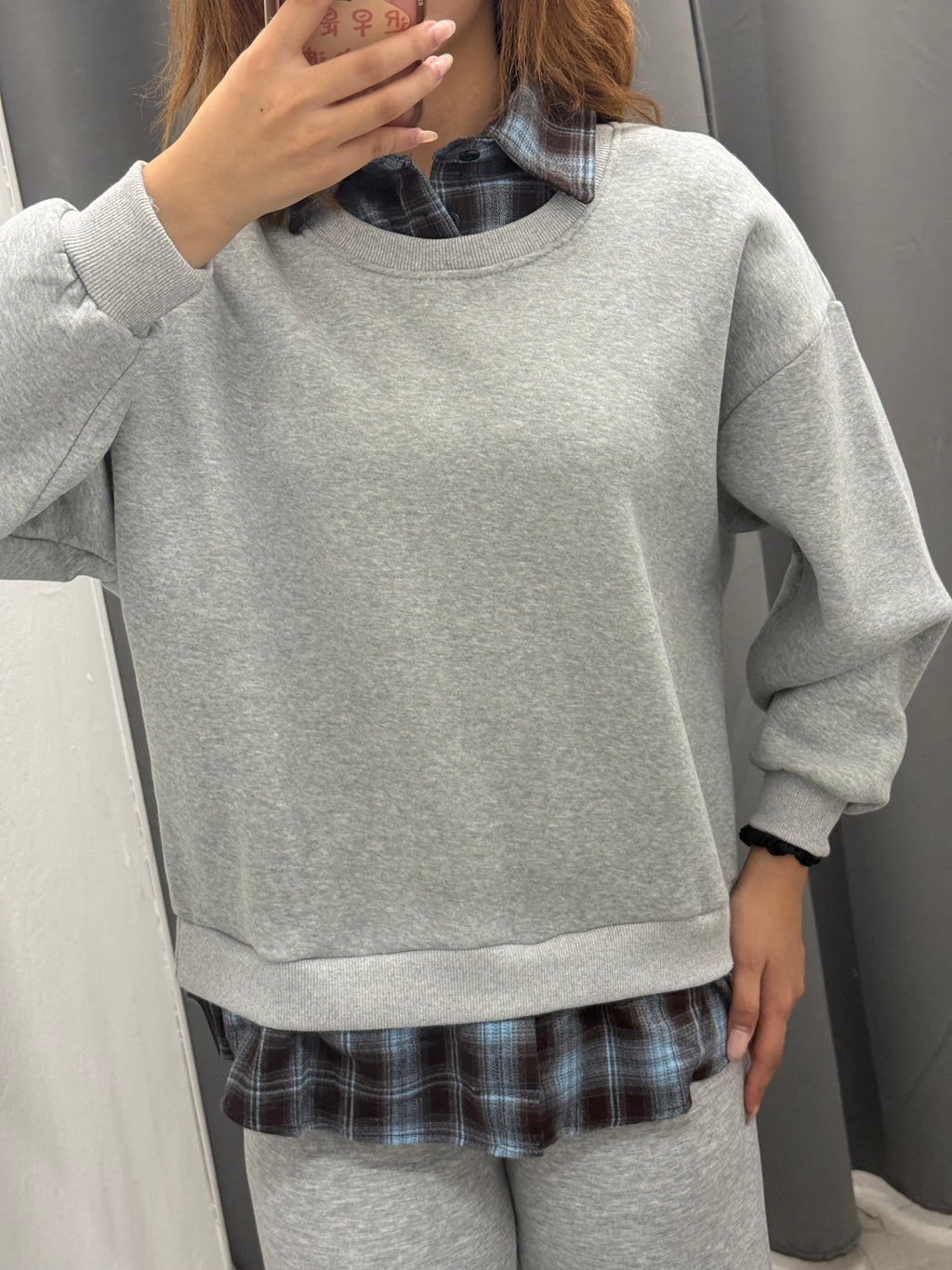 Felpa Misto Camicia Scozzese Felpata FGD MODA