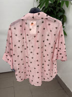 Camicia in tencel a manica corta con cuoricini FGD MODA