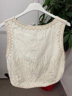 Gilet in cotone con ricami e paillettes FGD MODA